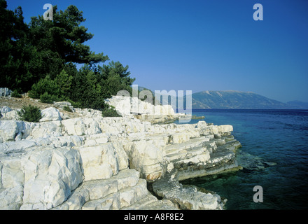 Griechische Inseln Fiskardo Landspitze und Ionisches Meer Cephalonia Griechenland Europa Stockfoto