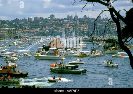 In Sydney erste Flotte Re-Enactment Reise Januar 1988 Geburtstagsfeier Australien Stockfoto