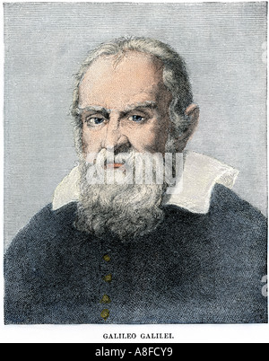 Italienische Astronom Galileo Galilei. Handcolorierte halftone einer Abbildung Stockfoto