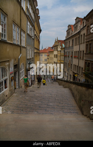 Treppen, bilden die Prager Burg, Prag, Böhmen, Tschechische Republik, Osteuropa Stockfoto