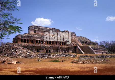 MAYA-TEMPEL DER GROßEN PALAST IN SAYIL YUCATAN MEXIKO Stockfoto