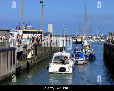 Belgien-Oostende-Oostende Ostende Yacht Hafen Boot Stockfoto