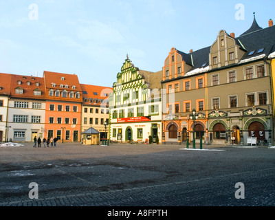 Lucas Cranach-Haus am Marktplatz in Weimar Deutschland Stockfoto