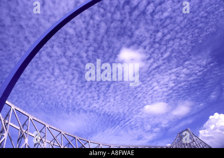 Auszug aus Storey Brücke städtische Skulptur und Himmel Brisbane Queensland-Australien Stockfoto