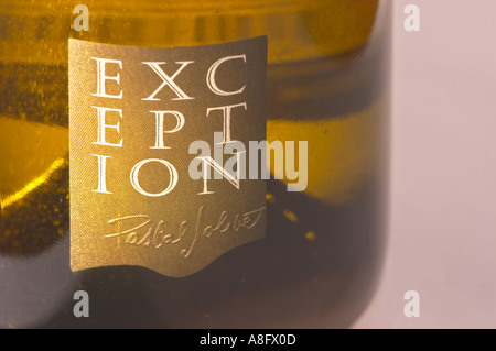 Eine Flasche Sancerre Ausnahme von Pascal Jolivet - Nahaufnahme des Labels - Val de Loire, Frankreich Stockfoto