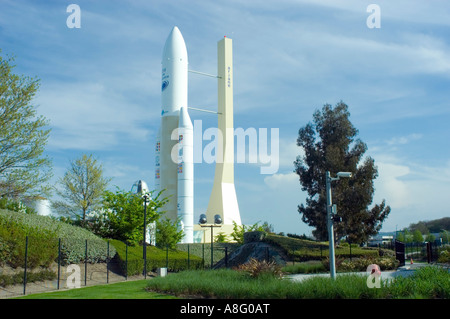 Toulouse Frankreich, französische Technologie "Science Park" "Space City" Modell der "Ariane 5'" Rocket "Trägerrakete Stockfoto