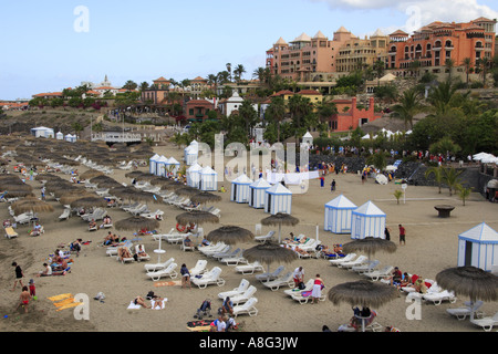 Strand von Bahia del Duque Costa Adeje Teneriffa 5 * Resort Stockfoto