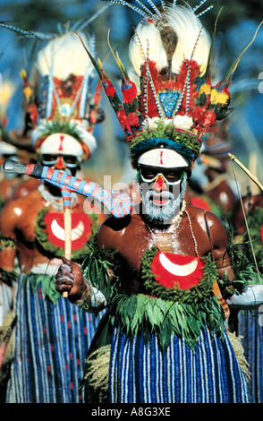 dekorierte Aborigines, Mt. Hagen, Papua-Neuguinea Stockfoto