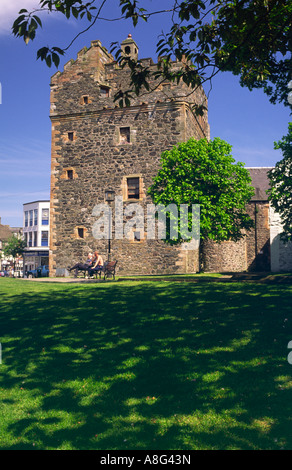 Sommer im Stadtzentrum von Stranraer nach oben zur Burg von St John Rhinns von Galloway Scotland UK Stockfoto