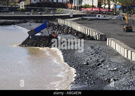 Neuer Strand im Bau in Playa San Juan-Teneriffa Stockfoto