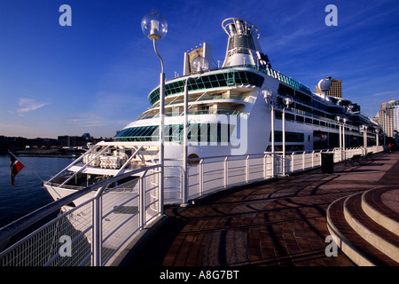 Kreuzfahrtschiff am Cruise Terminal Vancouver, Vancouver, Britisch-Kolumbien, Kanada Stockfoto