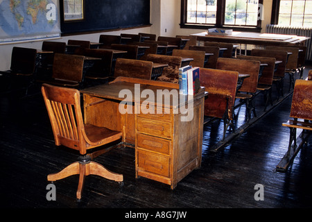 Schulraum in Molson School Museum, Washington, USA Stockfoto