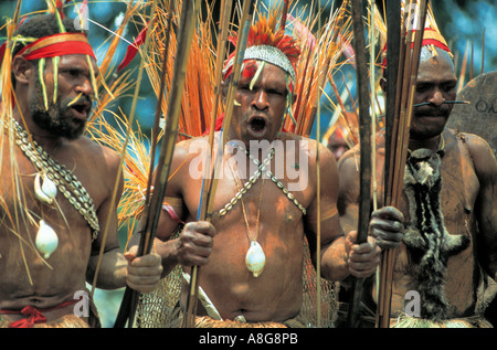 dekorierte Aborigines, Goroka, Papua New Guinea Stockfoto