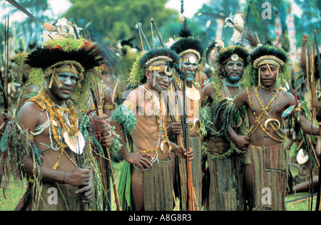 dekorierte Aborigines, Goroka, Papua New Guinea Stockfoto