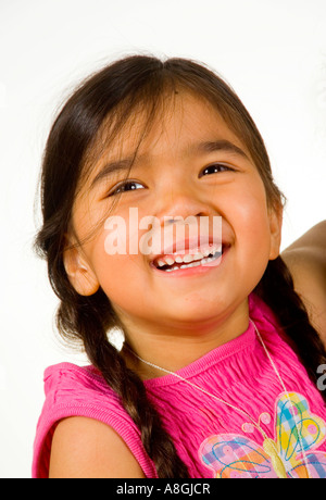 Ein fröhliches 4 jährige kalifornische chinesischen amerikanischen Mädchen Stockfoto