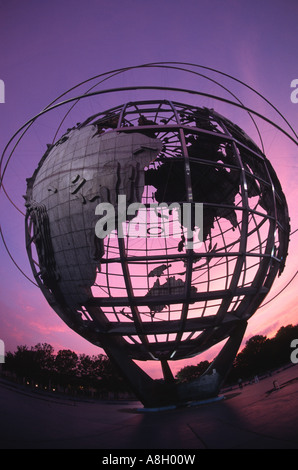 Unisphere Sonnenuntergang nach Sturm Queens NYC Stockfoto