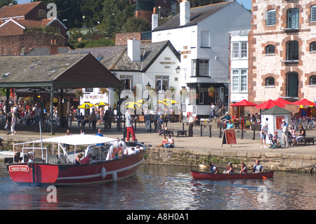 Die Fähre am Kai, Fluß Exe, Exeter, Devon. Stockfoto
