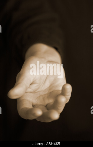 Offener Hand hautnah Stockfoto