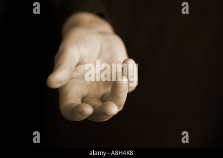 Offener Hand hautnah Stockfoto