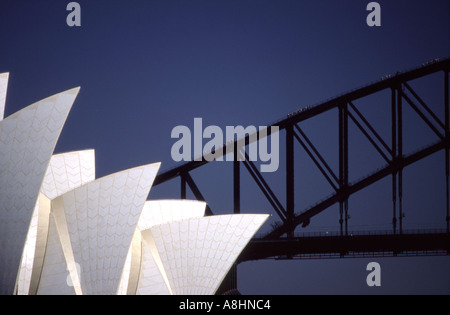 Sydney Opera House und Harbour Bridge detail Australien Sydney Harbour Stockfoto