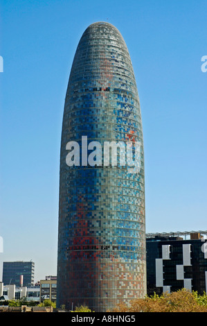 Torre Agbar, das neue Wahrzeichen von Barcelona, Bürogebäude, Katalonien, Spanien Stockfoto