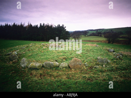 Glassonby Steinkreis ein paar Meilen nördlich von langen Meg und ihre Töchter Cumbria Stockfoto