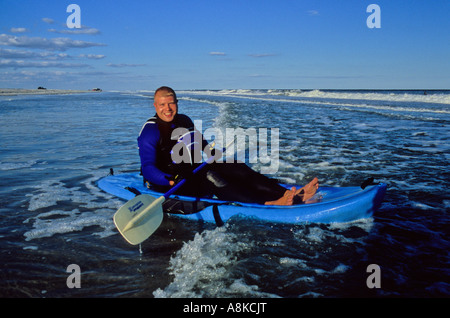 Kajakfahrer aus Brigantine, einer vorgelagerten Insel in der Nähe von Atlantic City, NJ Stockfoto