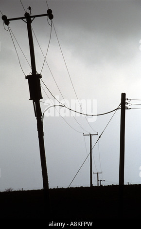 Obenliegenden Stromleitungen, Orford, Suffolk, UK. Stockfoto