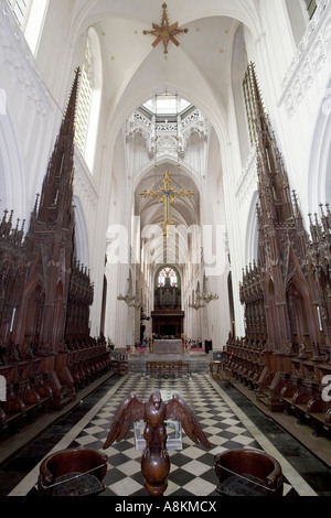 Frauenkathedrale, Chorgestühl, Blick vom Altar, antwerpen, belgien Stockfoto