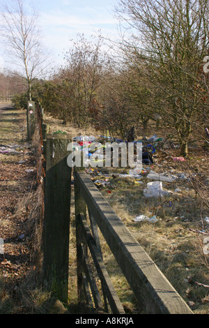 Fliegen Sie entlang Landstraße kippen Stockfoto