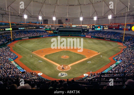 Breite Schuss Tropicana Field St Petersburg Florida nach Hause von den Tampa Bay Devil Rays Hauptliga-Baseball-Team JMH2891 Stockfoto