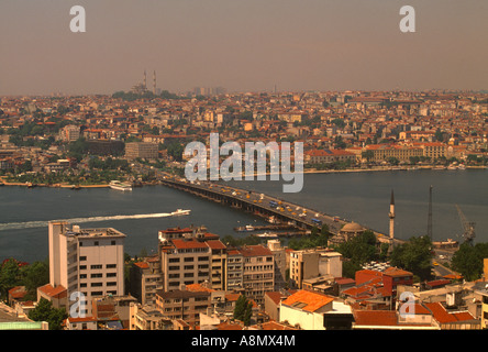 Istanbul-Türkei-Blick vom Galata-Turm (Kulesi) von der Galata-Brücke Stockfoto