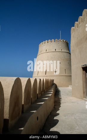 Bukha Fort in der Küstenstadt Stadt Bukha am abgelegenen Halbinsel Musandam, Oman. Stockfoto