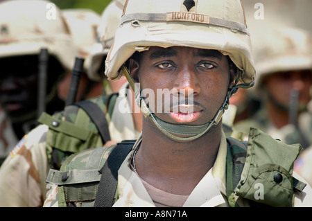 Marschierende Soldaten zurück aus dem Irak Stockfoto