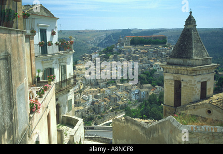 Alte Häuser in der Stadt Ragusa auf Sizilien Italien Stockfoto