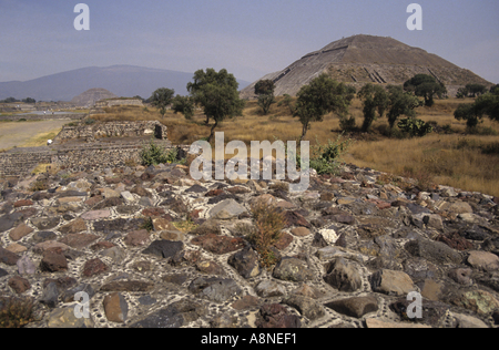 Pyramide der Sonne, ein Azteken-Denkmal in Teotihuacan, Mexiko Stockfoto