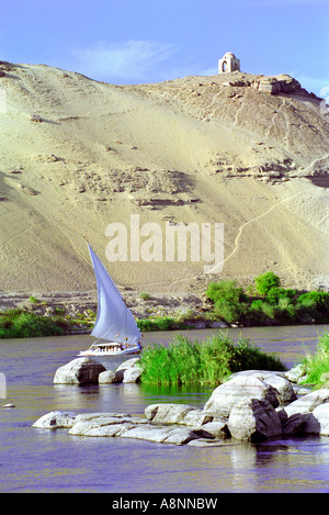 Feluke auf dem Nil - Assuan, Ägypten Stockfoto