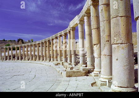 Das Forum - Jerash, Jordanien Stockfoto