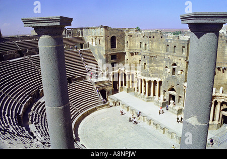 Römische Amphitheater - Bosra, Syrien Stockfoto