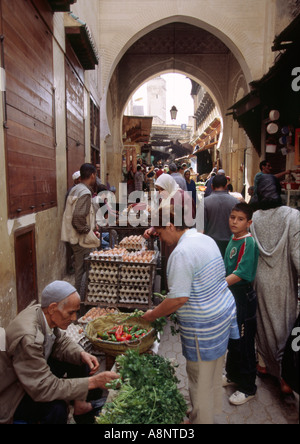 Gemüsemarkt - Fes, Marokko Stockfoto