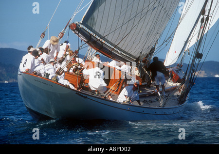 Moonbeam IV im ersten Rennen des internationalen classic yacht Regatta 2003 Auckland New Zealand Stockfoto