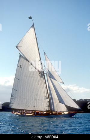 Moonbeam IV im ersten Rennen des internationalen classic yacht Regatta 2003 Auckland New Zealand Stockfoto