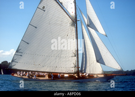 Moonbeam IV im ersten Rennen des internationalen classic yacht Regatta 2003 Auckland New Zealand Stockfoto