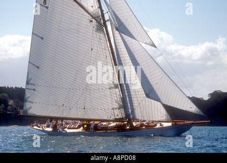 Moonbeam IV im ersten Rennen des internationalen classic yacht Regatta 2003 Auckland New Zealand Stockfoto