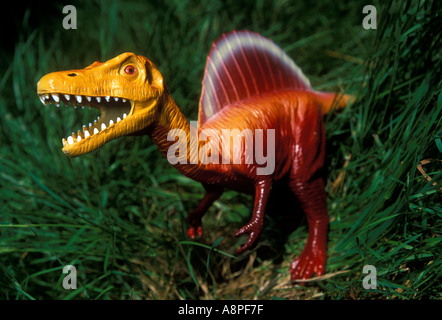 Dinosaurier Spielzeug aus Plastik, Spinosaurus Stockfoto
