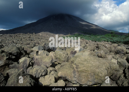 Vulkan ARENAL, COSTA RICA Lavafeld Stockfoto