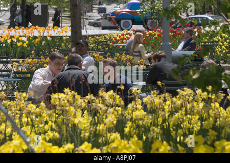 Campus Martius Park in der Innenstadt von Detroit Stockfoto