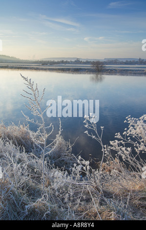 Fluss Trent Attenborough in der Morgendämmerung an einem kalten frostigen Morgen Nottingham Nottinghamshire England UK GB EU Europa Stockfoto