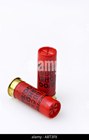 12 Gauge Winchester Buck Shot 00 SG Patronen Stockfoto