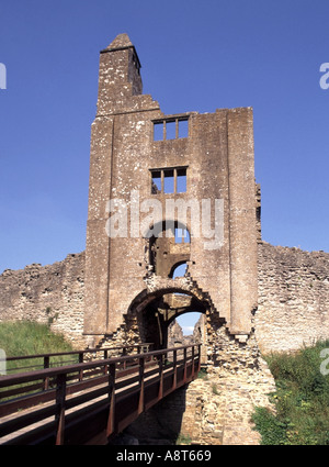 Sherborne Castle ruins Eingang Gangway und gewölbte Turm Pflege English Heritage Stockfoto